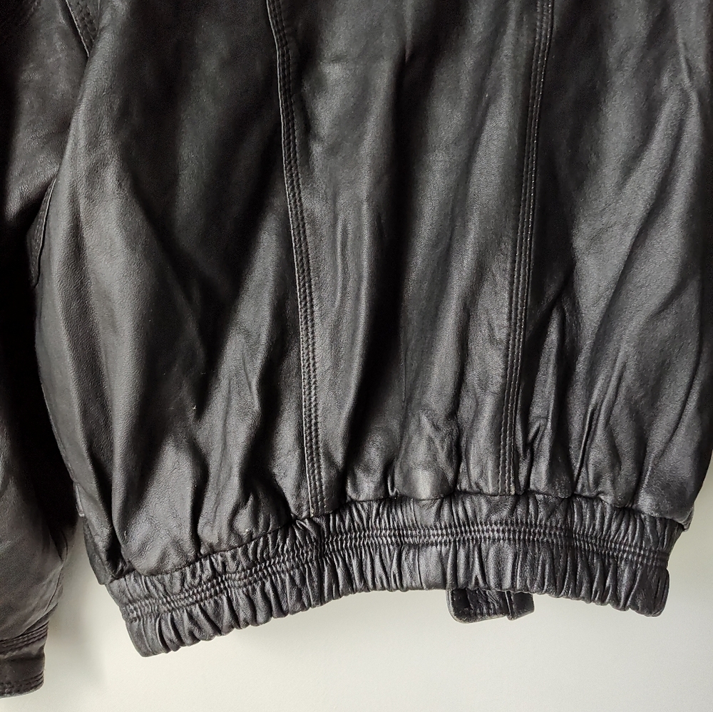 Vintage leather bomber jacket XL - Picture 7 of 16
